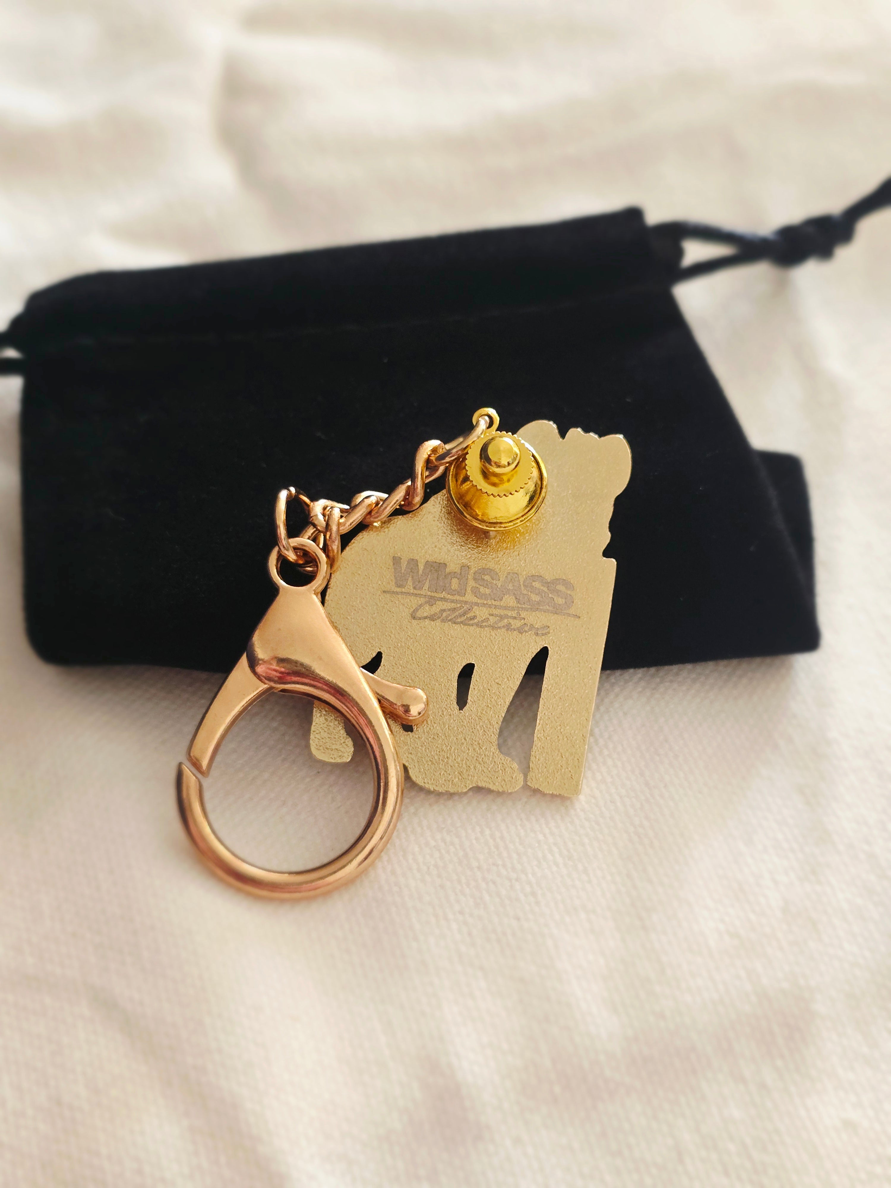 BIG DICK ENERGY Hyena Keychain / Convertible Pin — with FREE 70 mm Vinyl Sticker