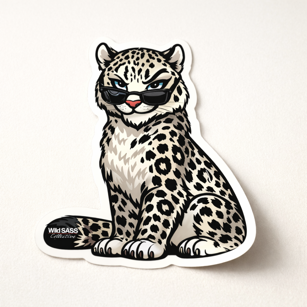 Snow Leopard Vinyl Sticker