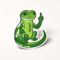 Green Gecko (Moko) Middle Finger Vinyl Sticker