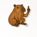 Capybara Middle Finger Vinyl Sticker