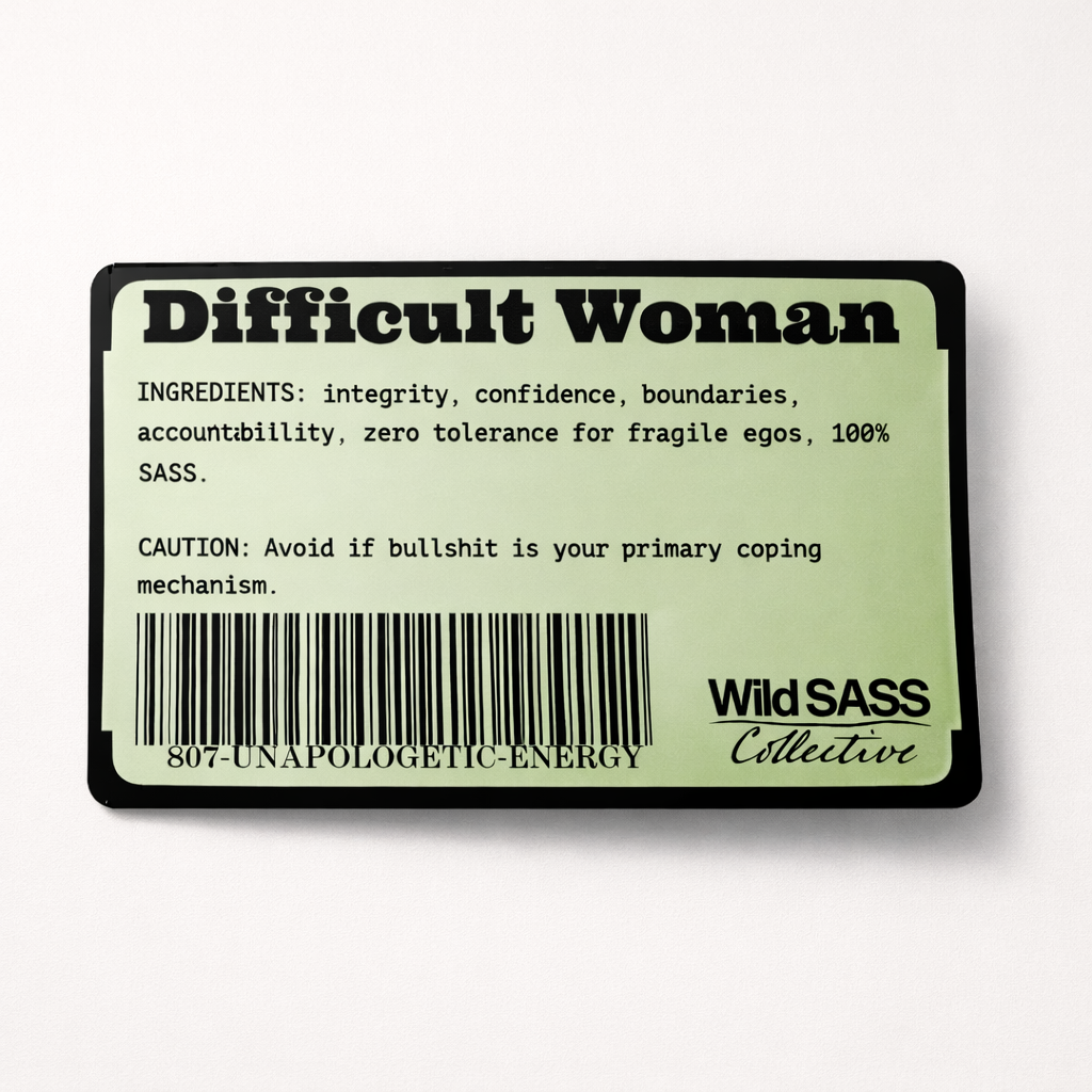 Difficult Woman Ingredients Vinyl Sticker