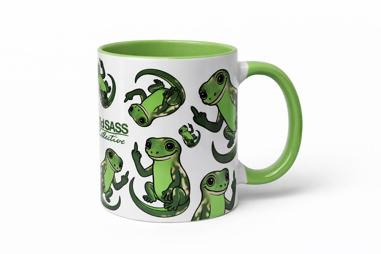 Green Gecko Mug - Middle Finger Club Edition