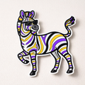 Nonbinary Flag SASS-y Zebra Vinyl Sticker