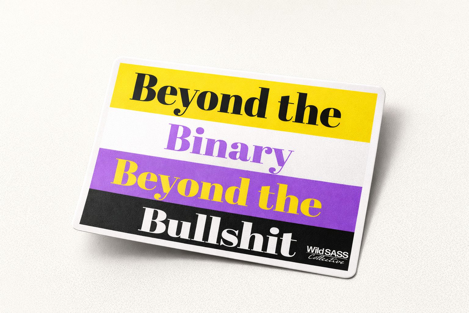 Beyond Binary, Beyond Bullshit Matte Vinyl Sticker