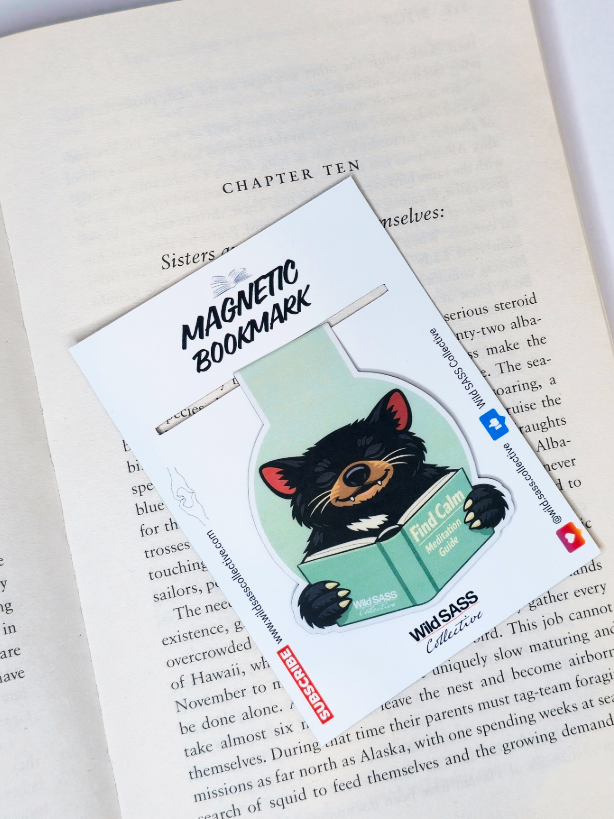 Tasmanian Devil x “Find Calm. Mediation Guide” Magnetic Bookmark