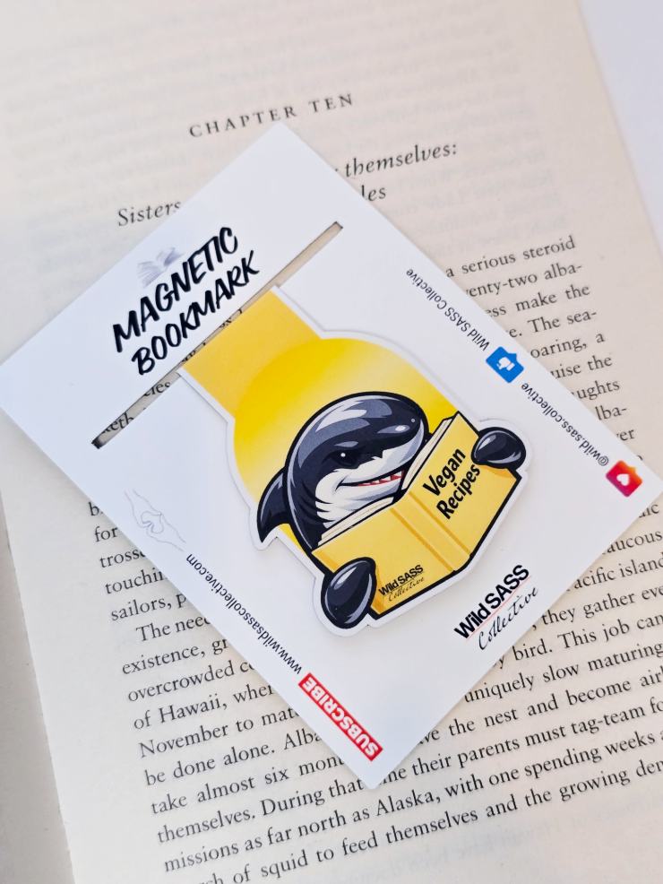 Great White Shark x Vegan Recipes Magnetic Bookmark