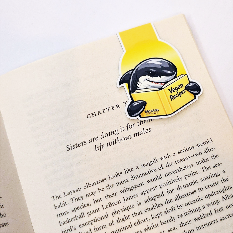 Great White Shark x Vegan Recipes Magnetic Bookmark