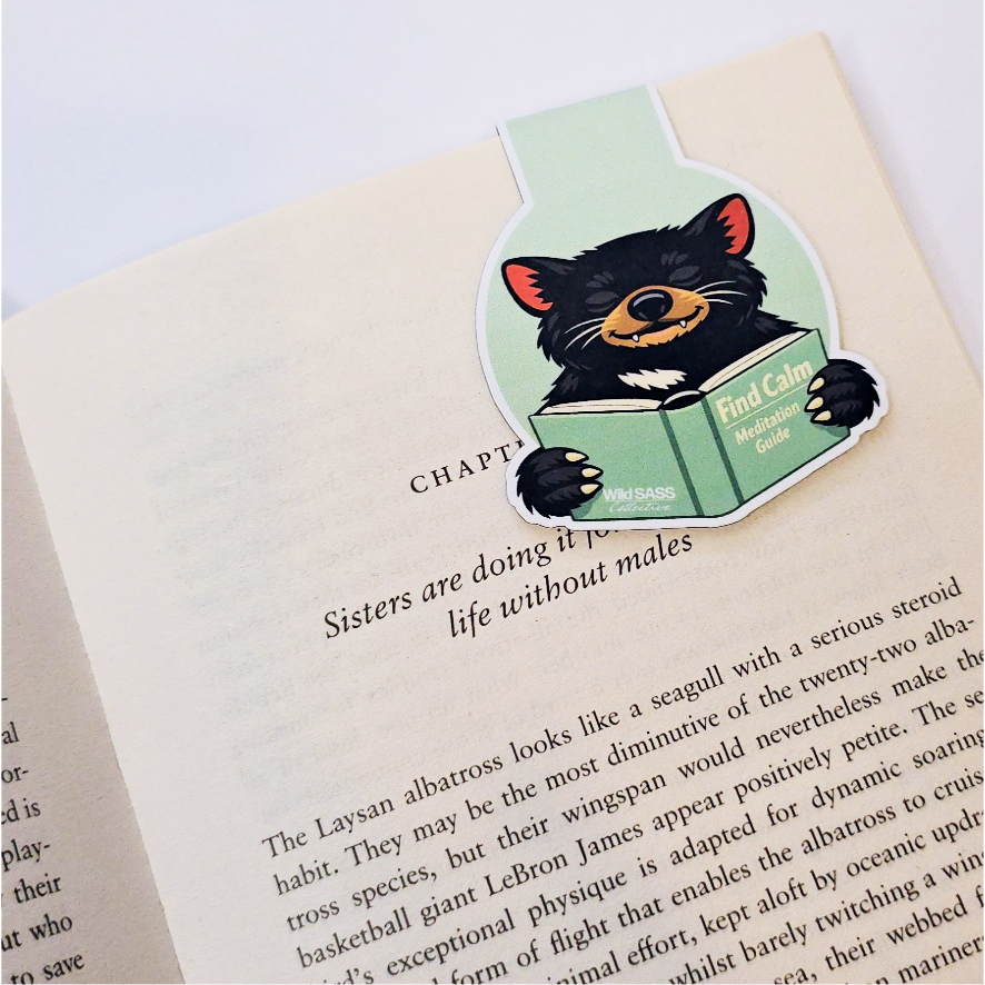 Tasmanian Devil x “Find Calm. Mediation Guide” Magnetic Bookmark