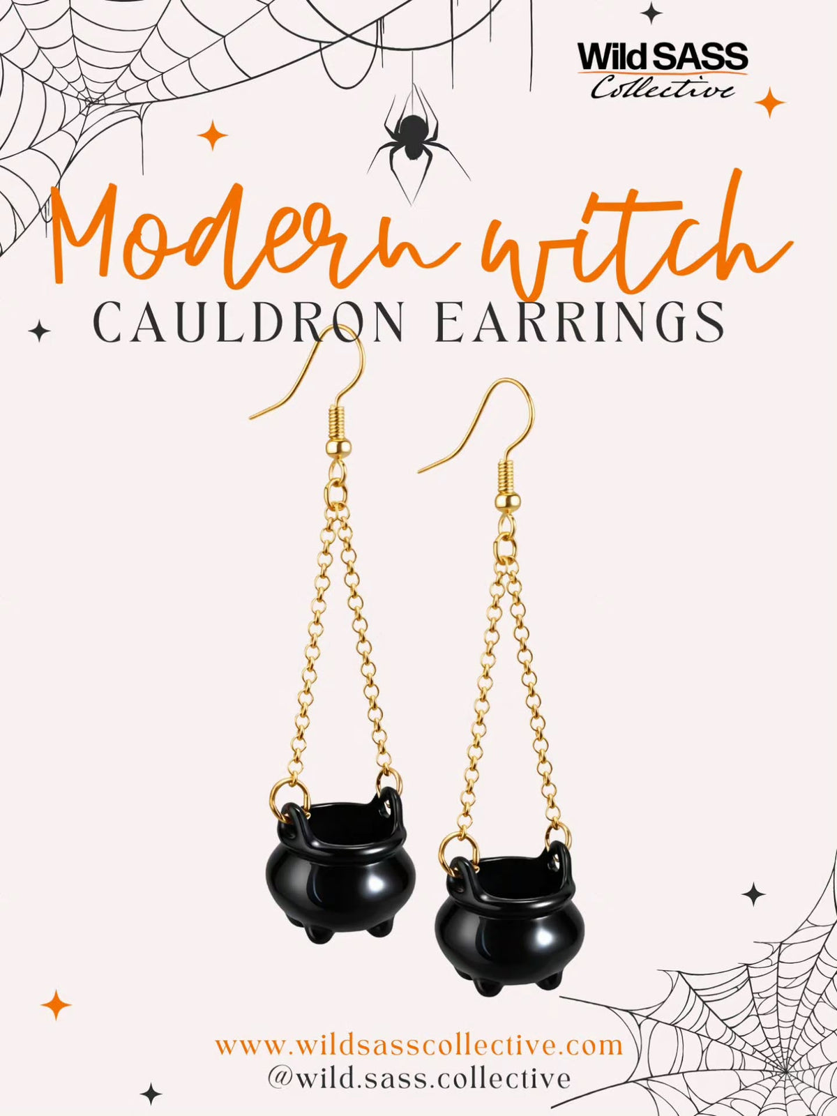 Modern Witch x Cauldron Earrings Gold