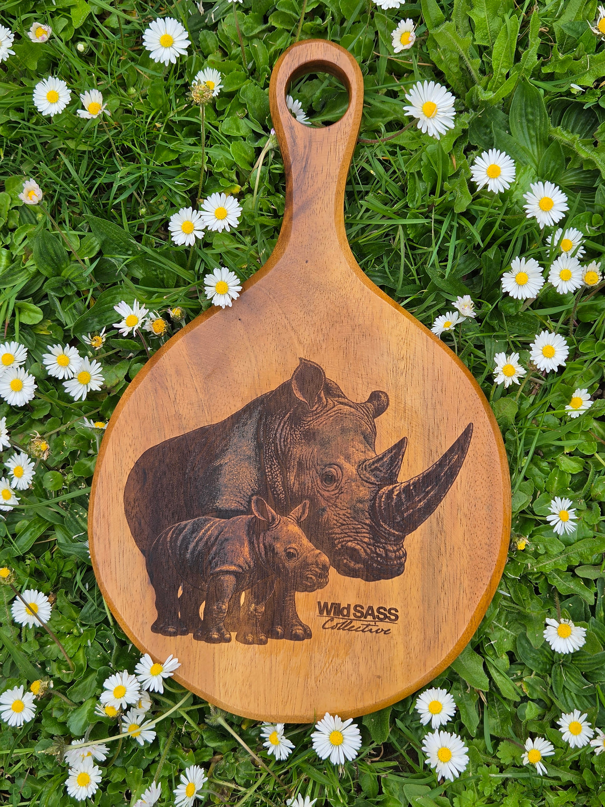 White Rhino x Engraved Acacia Board