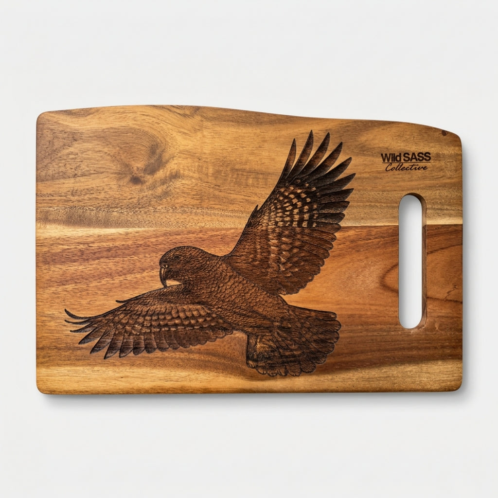 Kea x Engraved Acacia Board | NZ Wildlife