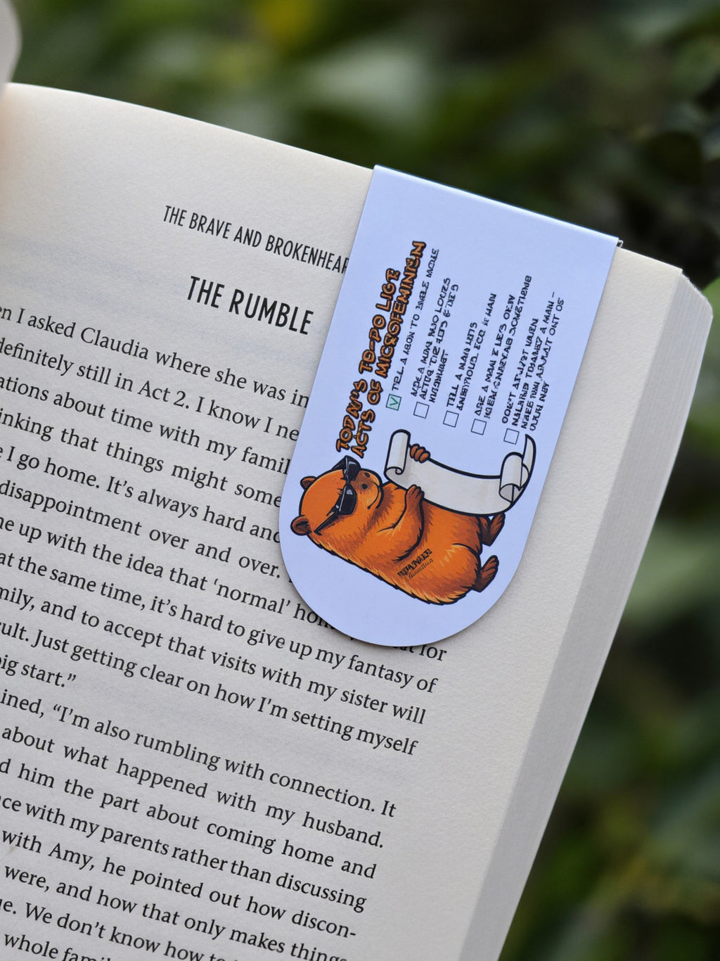 Capybara x Microfeminism Magnetic Bookmark