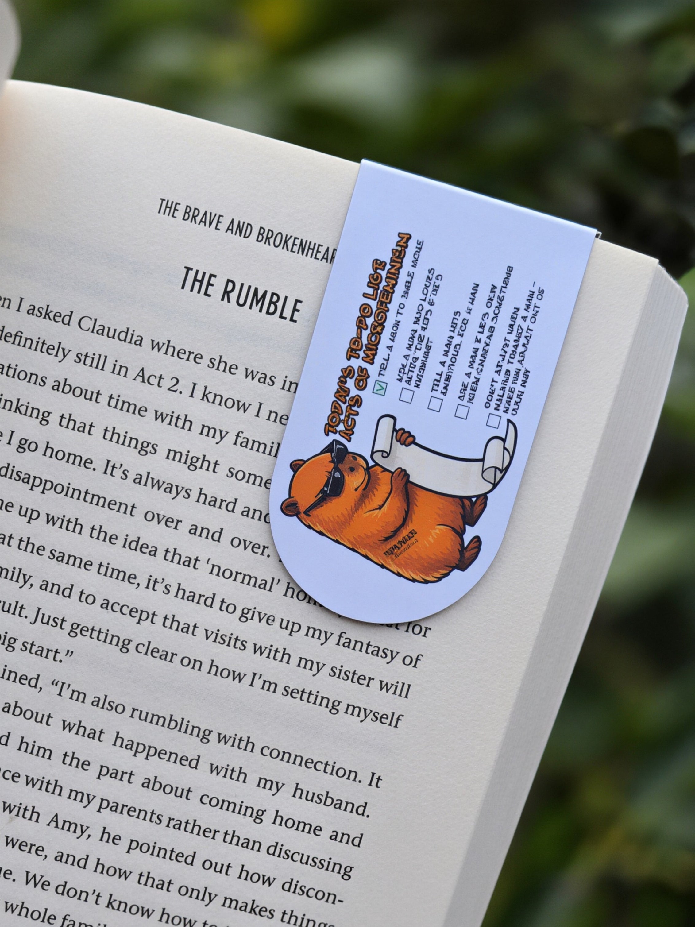 Capybara x Microfeminism Magnetic Bookmark